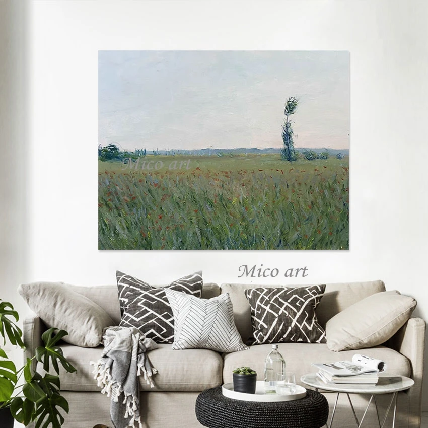 

Meadow Art Abstract Scenery Oil Paintings No Framed Modern Canvas Picture Wholesale Artwork Restaurant Wall Decorative Items