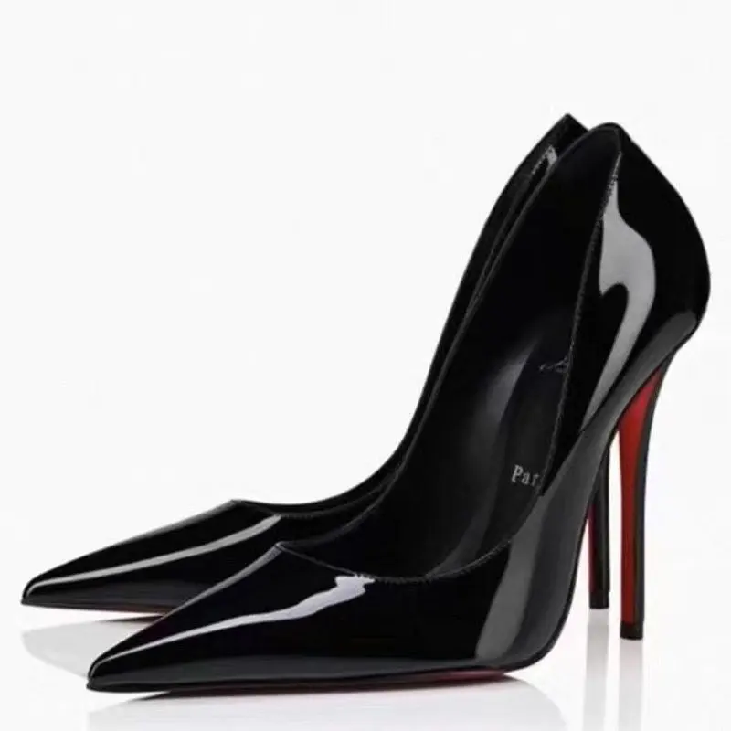 Lagre Size 2026 New Black 12cm High Heels Classic Thin Heels Shallow Mouth Fashion Large Single Shoes F375