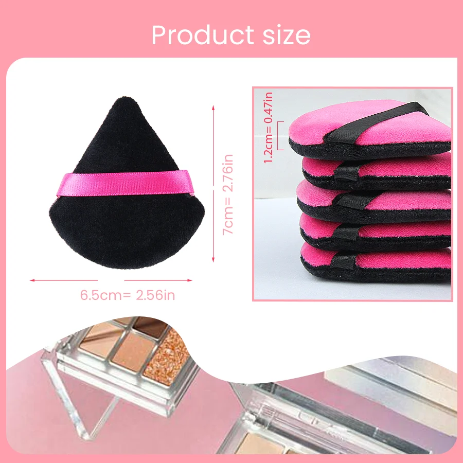 毎日の旅行用の三角形のパウダーパフ、柔らかく繊細、2色、10パック