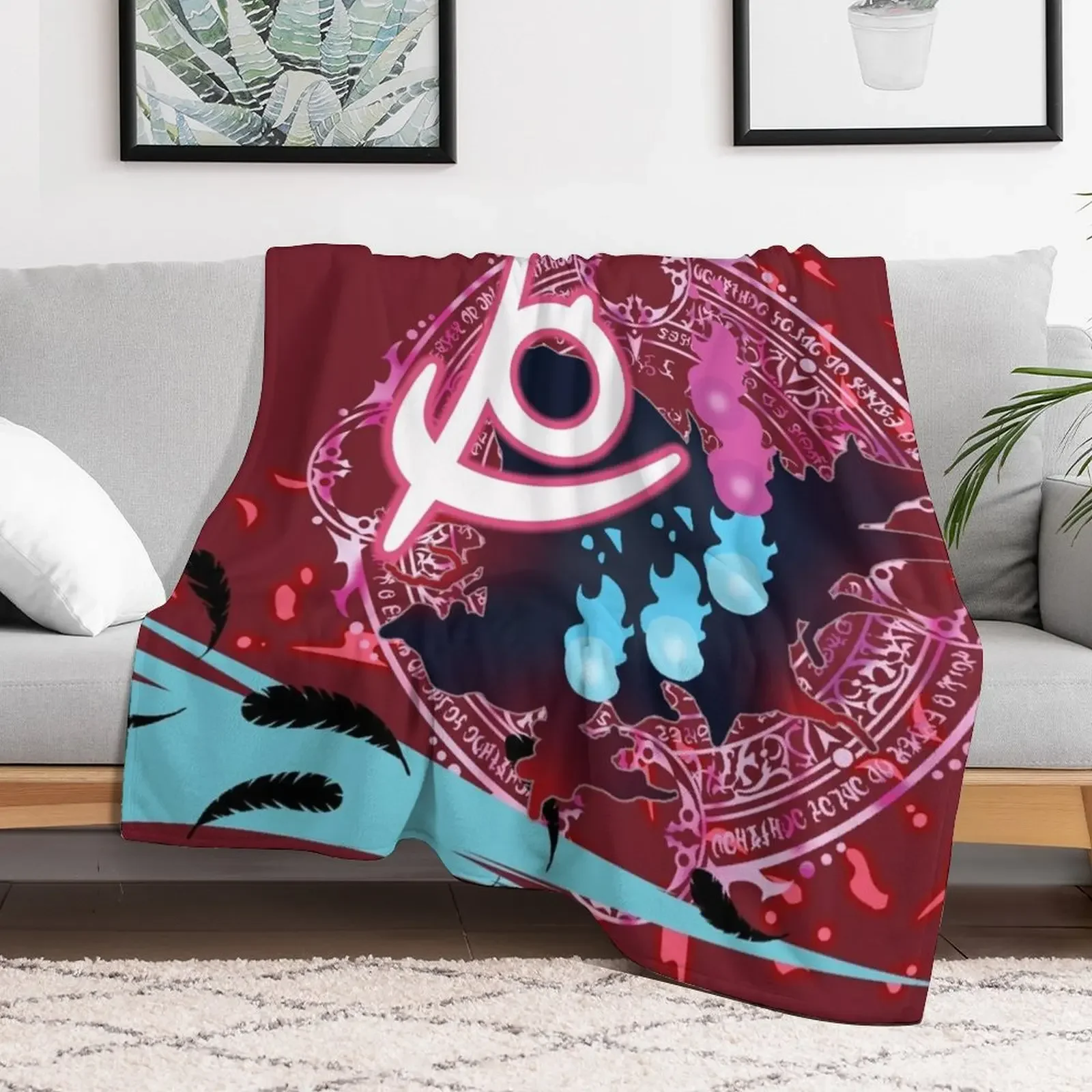 FFXIV Reaper Job Mat Throw Blanket Outdoor Soft Blanket for Picnic Beach Camping
