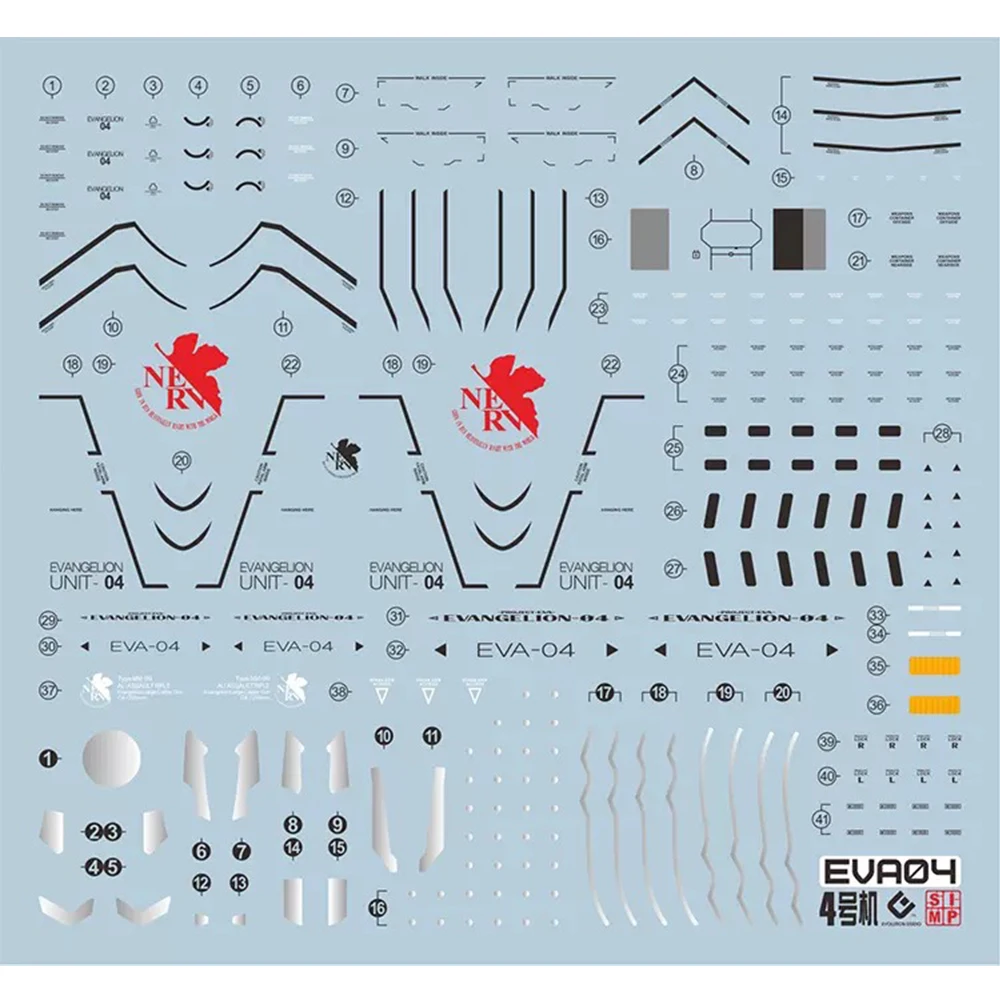 EVO air Decal untuk 1/144 RG Unit-04 Model bahan tambahan presisi tinggi stiker plastik Model Detail-up