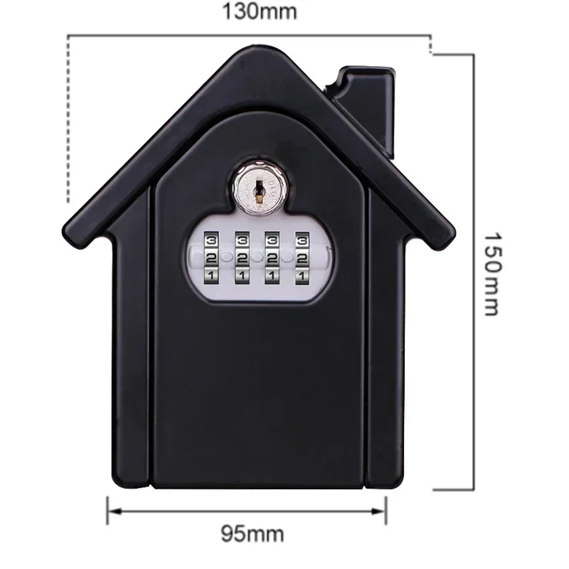 Imagem -05 - Wall Mounted Key Lock Box Intempéries Combinação de Dígitos Indoor Hidden Safe Box