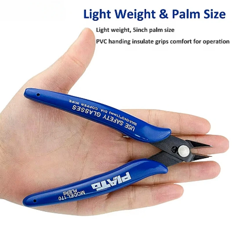 

170 ножниц, синие диагональные плоскогубцы, электронные плоскогубцы, пластиковые плоскогубцы для водяных насадок, триммер «сделай сам», диагональная боковая резка