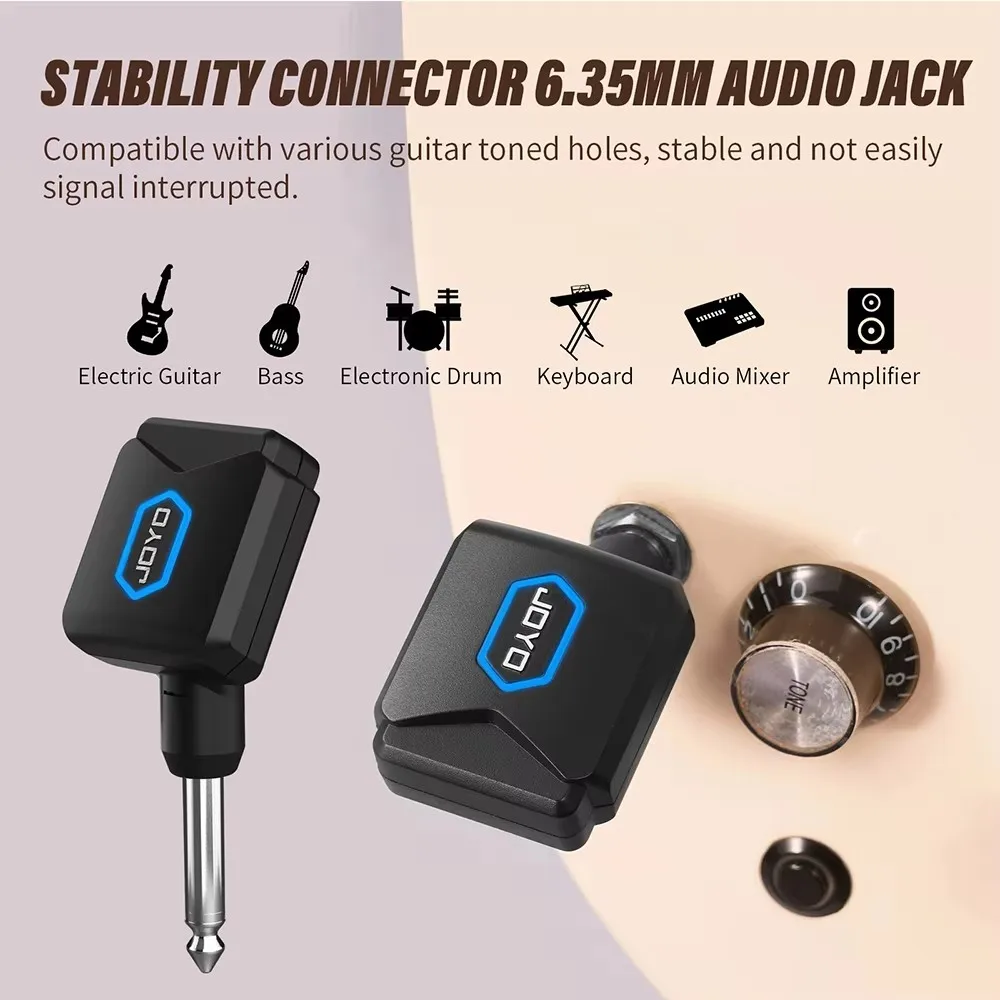 JOYO JW-06 Wireless Guitar System 5.8GHz Rechargeable Digital Wireless Guitar Transmitter Receiver with Portable Charging Case view 4