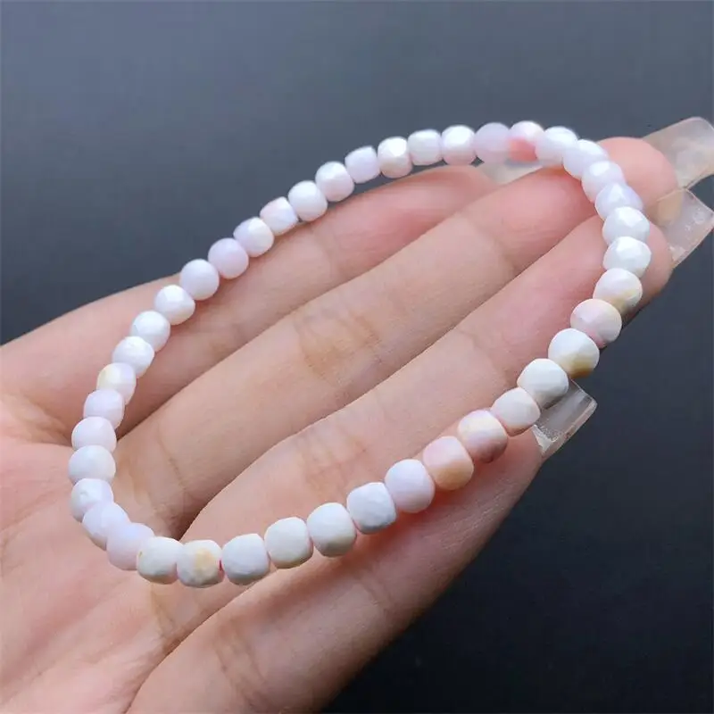 4MM Natural Aliger Gigas Cube Bracelet Handmade Crystal Quartz Jewelry Stretch Bangle Children Birthday Gift 1PCS