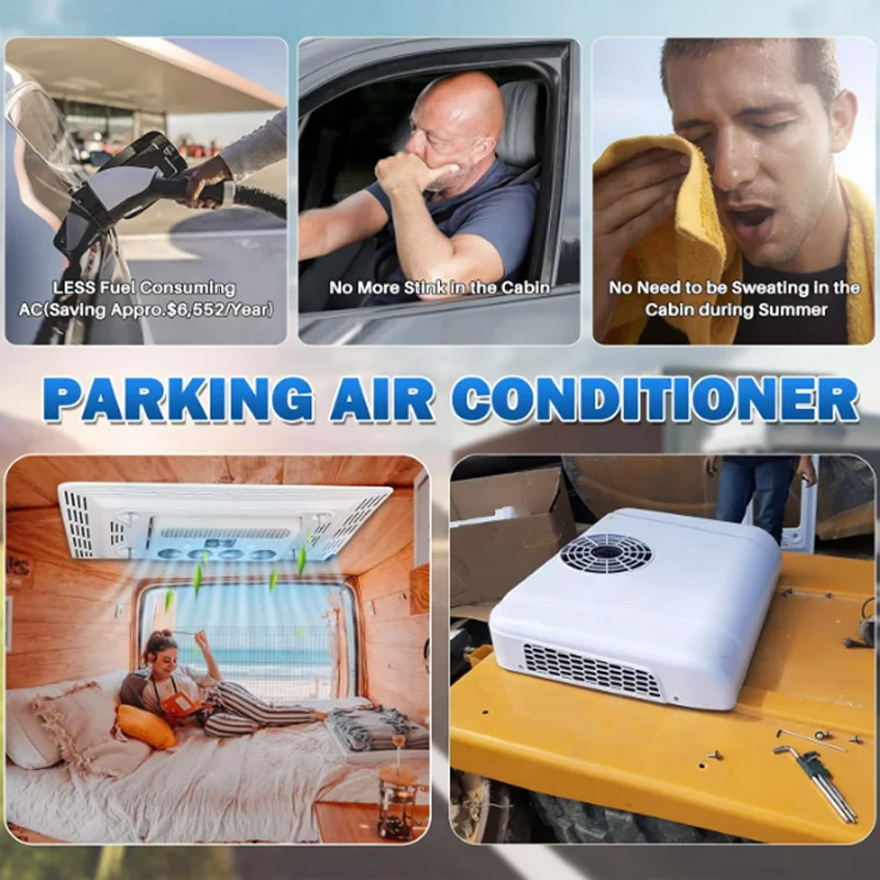 High cooling 12v 24 volt air conditioner caravan roof Bus Crane tractor parking Rv Electric Truck Car Motorhome air conditioning