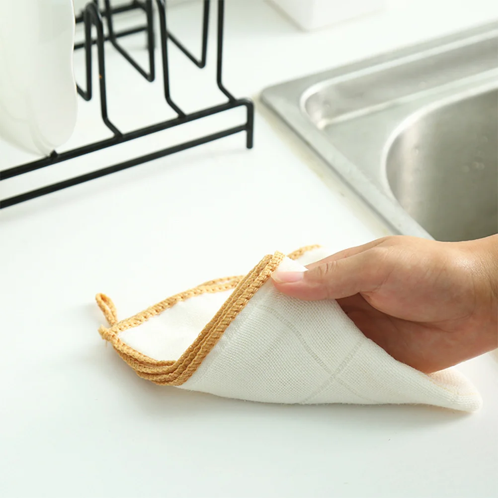 

10Pcs Thickened Wood Fiber Dishcloth Multipurpose Kitchen Cleaning Cloth High Absorbent Eco Friendly Kitchen Dish Towels