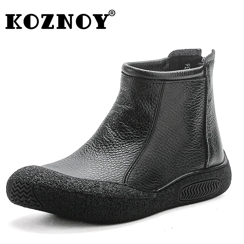 Koznoy 2.5cm naturalna skóra naturalna wiosna komin jesienne buty motocyklowe damskie damskie modne botki mokasyny buty