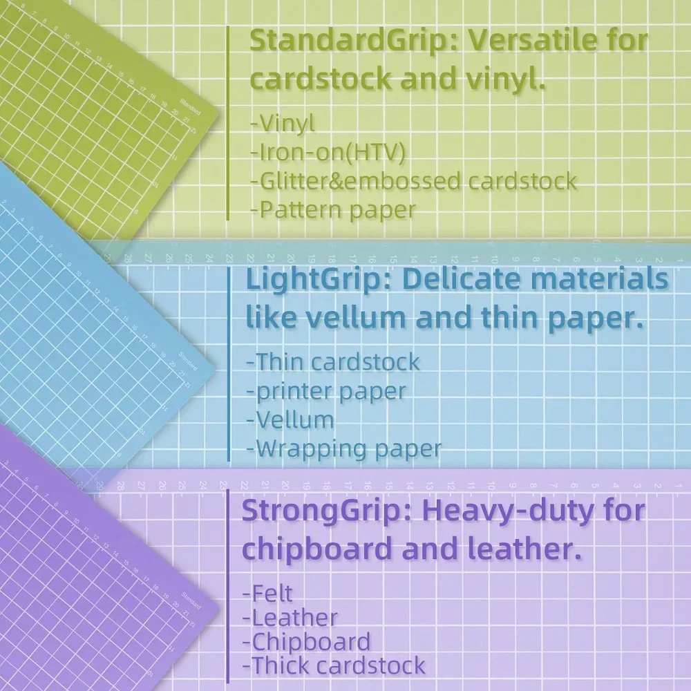 حصيرة قطع مقاس 8.5 بوصة × 12 بوصة لـ Cricut Joy Xtra (StandardGrip، LightGrip، سجادات قاطعة لاصقة متنوعة لـ Cricut
