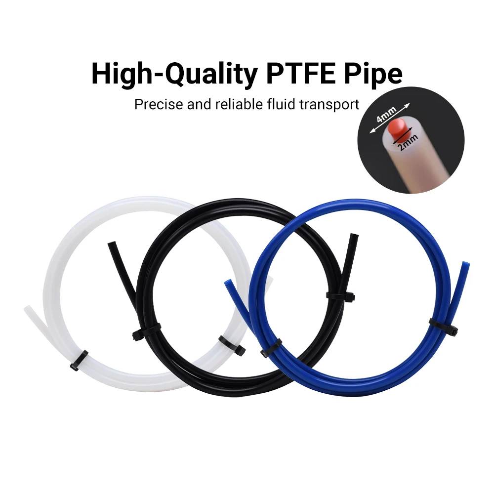 1/2/3M 3D Printer PTFE Tube Bowden Extruder J-head Hotend Filaments Parts Diameter 2x4mm Teflonto Pipe for Ender3 CR10 Kobra Max