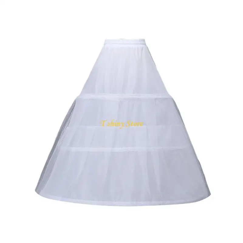 

N58F Hoop Skirt Petticoat Victorian Costume Underskirt White Slip for Women Girls