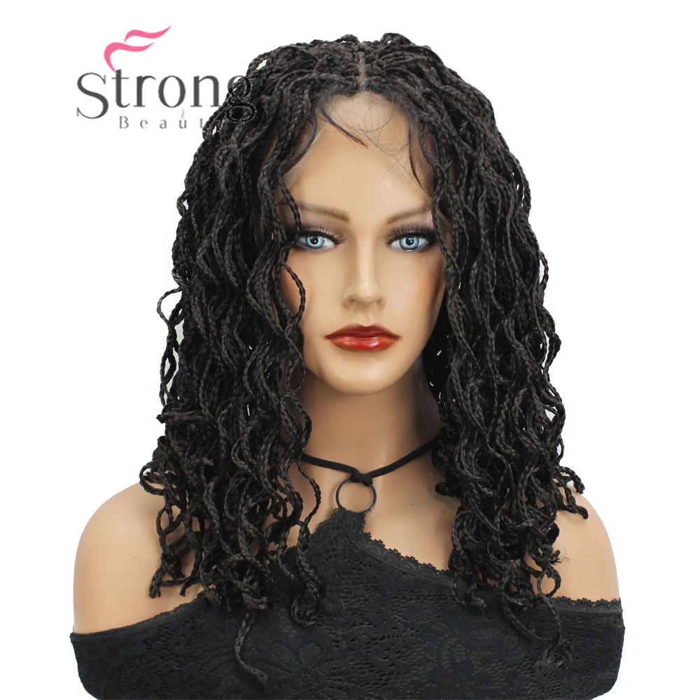 

18-дюймовый плетеный парик с квадратным узлом, плетеные парики для чернокожих женщин, полностью двойной кружевной бесклеевой парик с синтетическими волосами ребенка