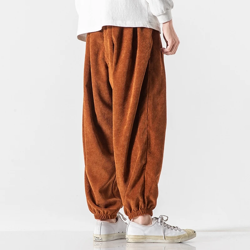 Autumn Winter Corduroy Men's Harem Pants Fashion Men Jogging Sweatpants Big Size Cotton Woman Casual Trousers Streetwear