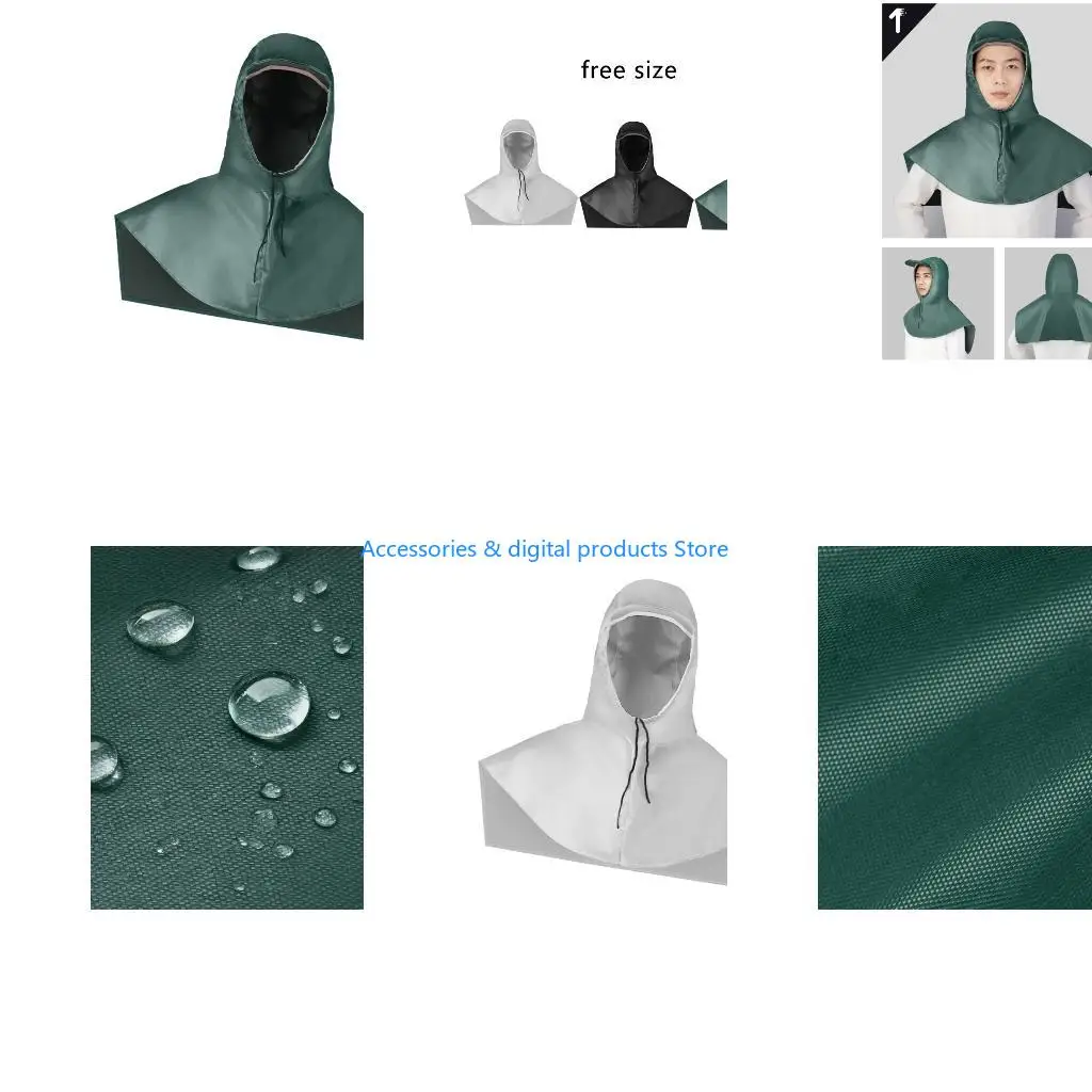 77JD Full Coverage Adjustable Waterproof Hood Cover For Head And Shoulder Protected During Industrial Tasks And Outdoor Labor