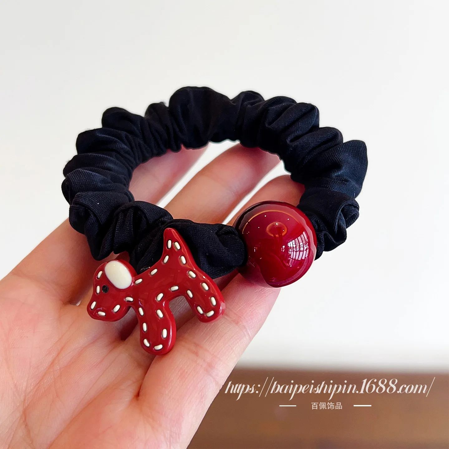 

Милые резинки для волос в виде щенков, красные, высокоэластичные, для девочек, на каждый день, универсальные, в корейском стиле