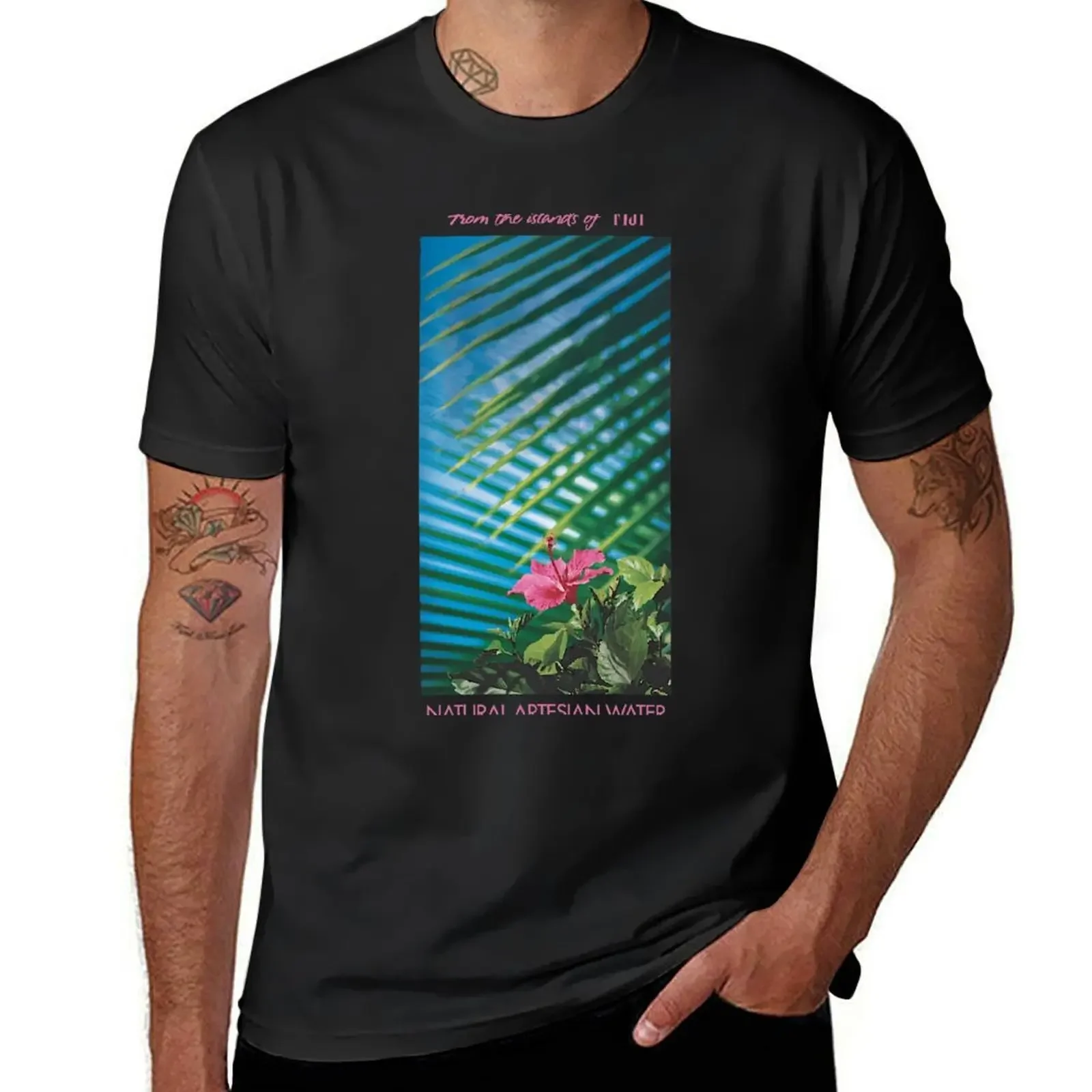 Minimalist Fiji Water Retro Vintage Nostalgia Vaporwave Lofi T-Shirt oversized plus size tops graphics mens tall t shirts