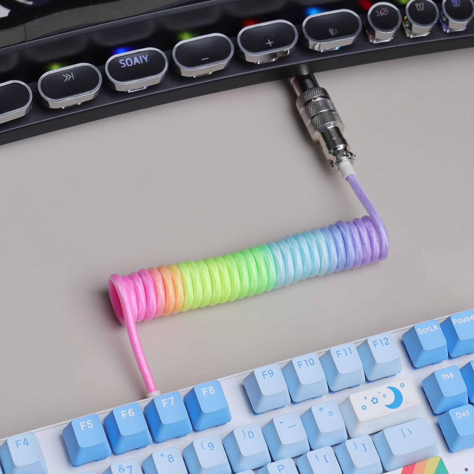 【LANO】gökkuşağı renkli Klavye  - Type C Detachable Cable Coiled Keyboard incelemesi ve fiyatı