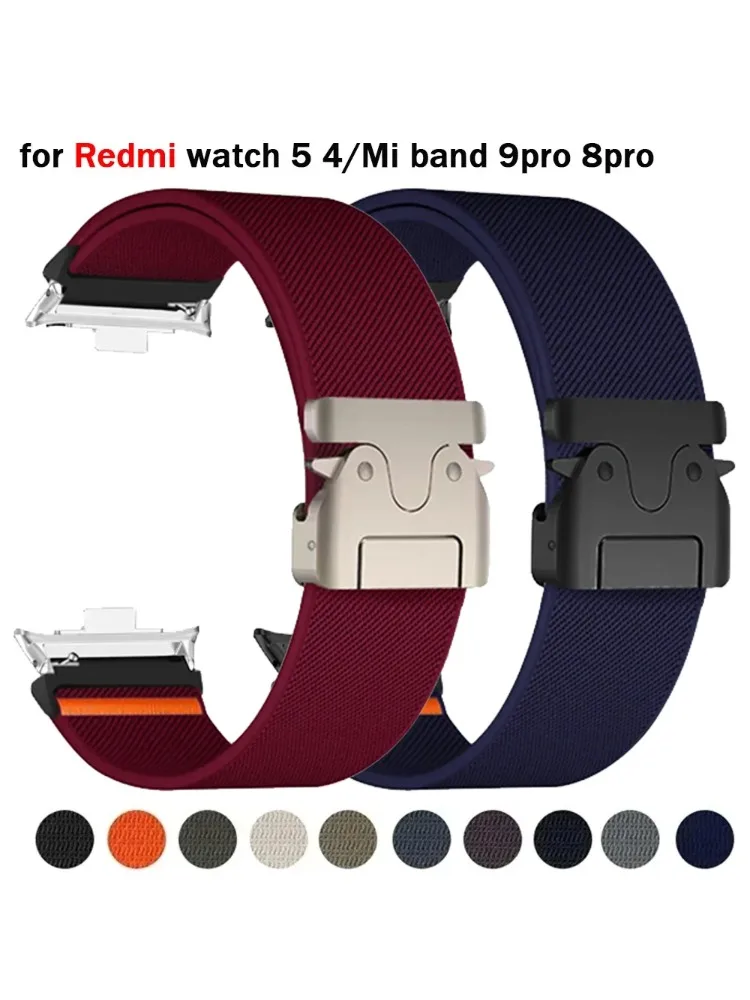 

Nylon Band For Redmi Watch 5 4 Bracelet For Xiaomi Mi Band 9pro/8pro Wristband Men Women Sports Watchband Metal Strap Accessory