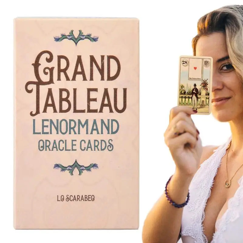 

Новинка 2023, полноцветные карты Таро Grand Tableau Lenormand 36, копия оригинальных карт Ленорманда