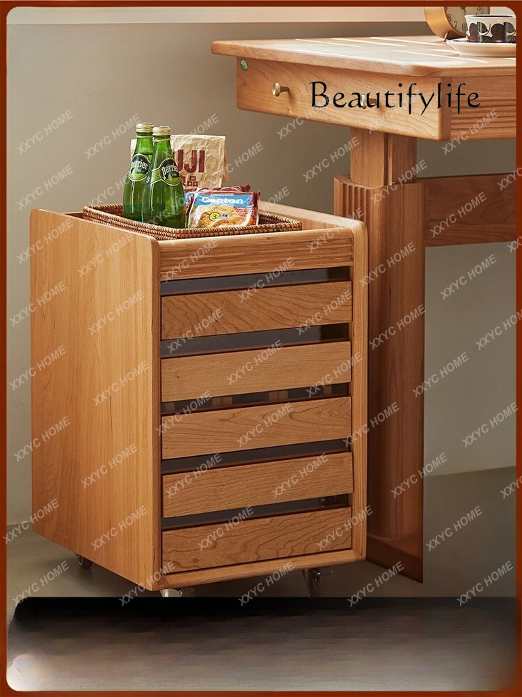 Small wooden office study file cabinet removable  retro data cabinet multi-function
