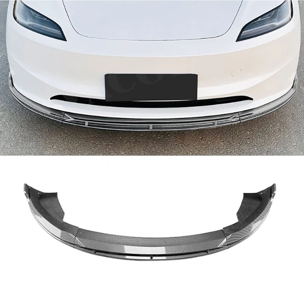 

VACOMUL ABS Carbon Front Lip Spoiler for Tesla Model 3 2023+ Diffuser Splitter Spoiler Protector Car Bumper Chin Guard ABS Gloss