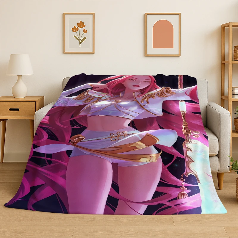 KPop D-Demon Hunters Girl Group Cartoon Soft Flannel Throw Blanket,Cozy Blanket for Bed,Couch,Sofa,Bedroom,Living Room,Travel