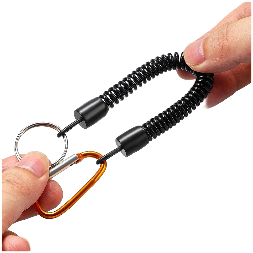 Hook Remover Stainless Steel Fishing Tool for Deep Throat Lures with Elastic Rope Keychain Loop and Smooth Head