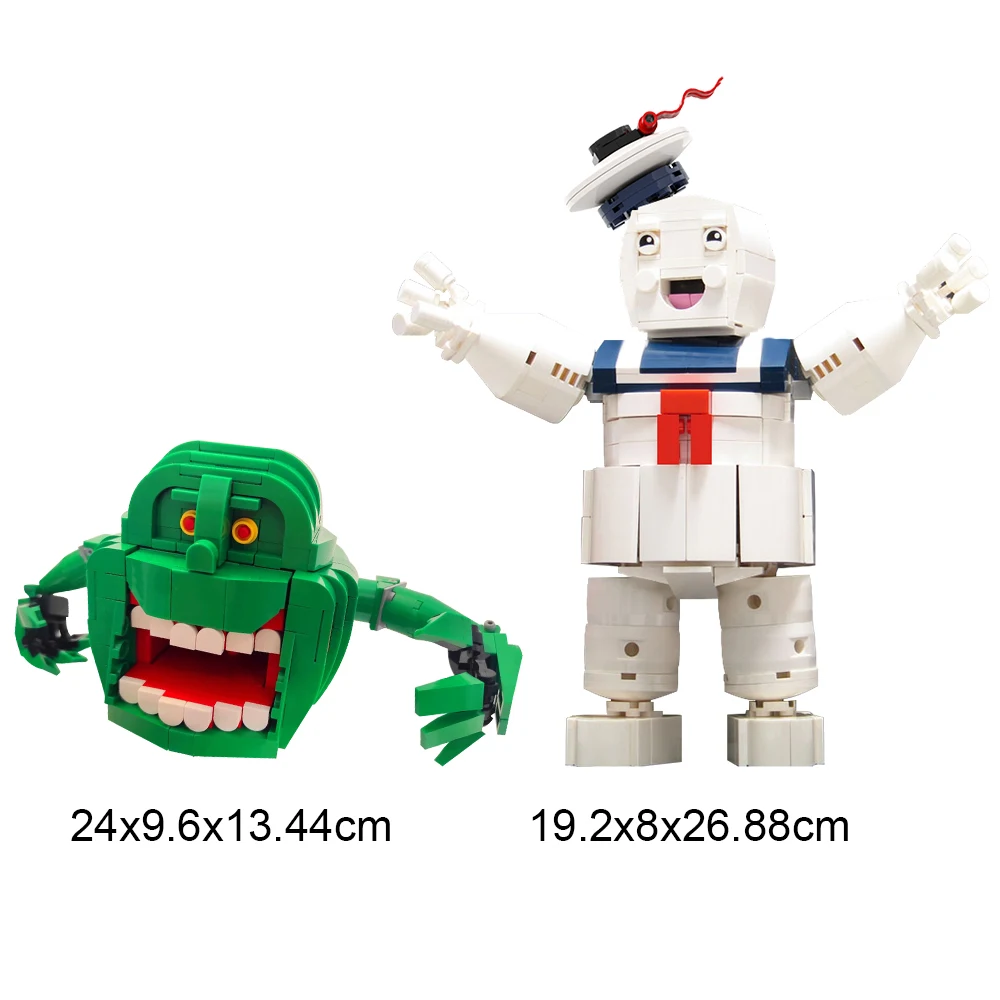 Ghost Paranormal Buster Building Blocks - Stay-Puft Marshmallow Man & Slimer Bricks Toys Spooky Adventure Gift for Movie Fans