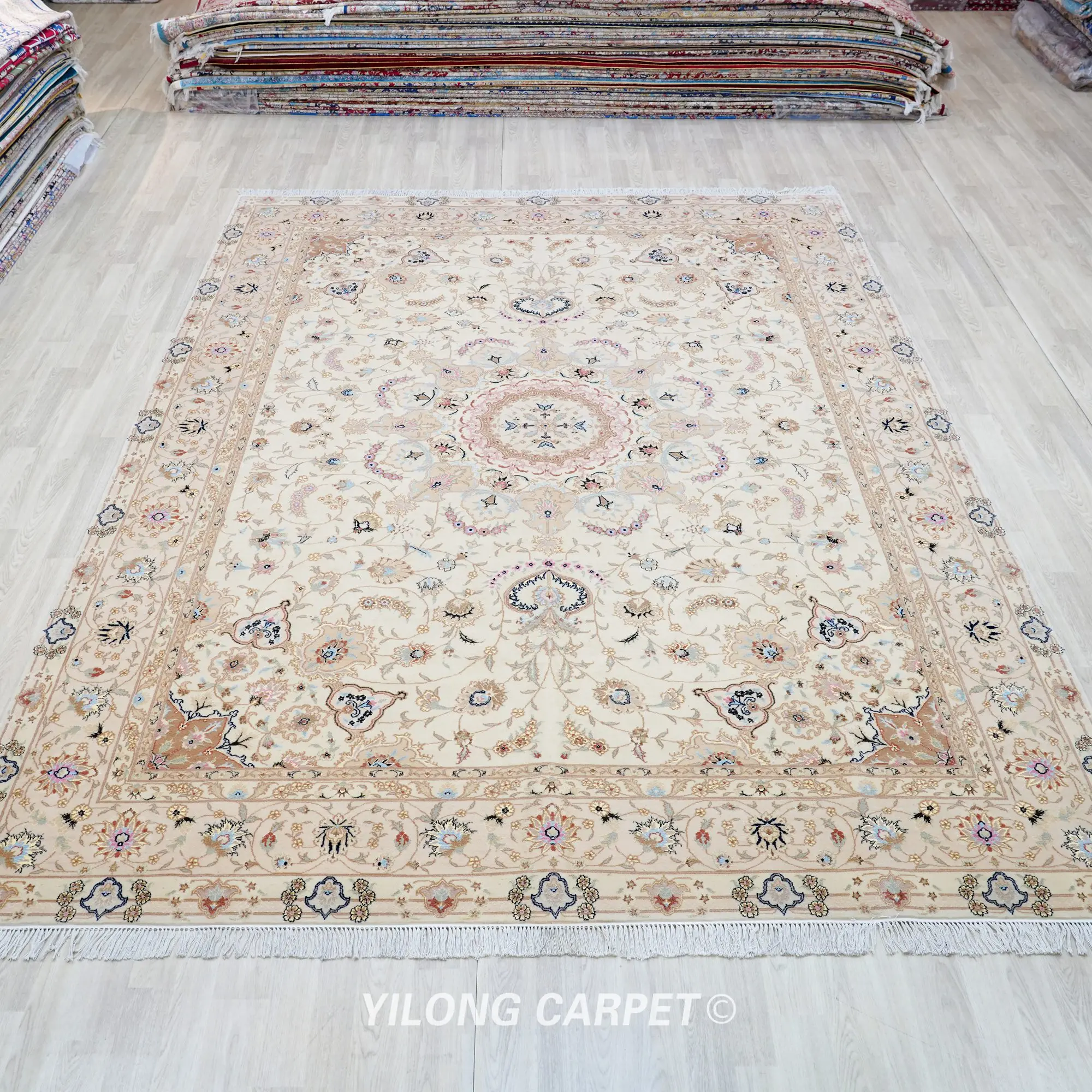 9'x12' Big Wool Silk Carpet Handmade Exquisite Classic Persian Wool Carpets For Sale (WML002)