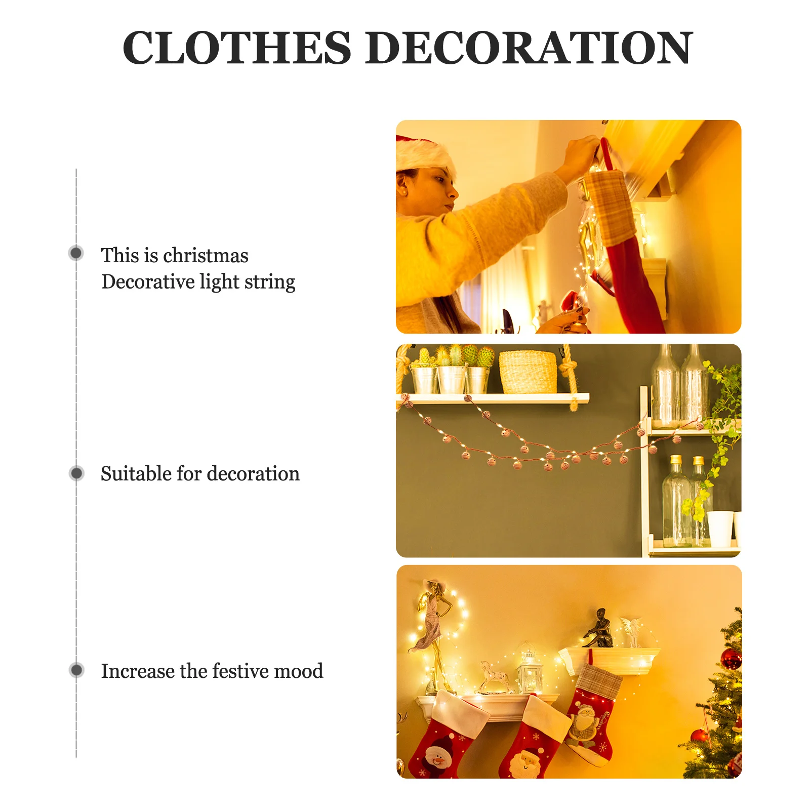 

1Pcs Christmas Light String LED Warm Light Bell Lamp for Home Decoration Shops Xmas Layout Christmas Lamp Party Decoration