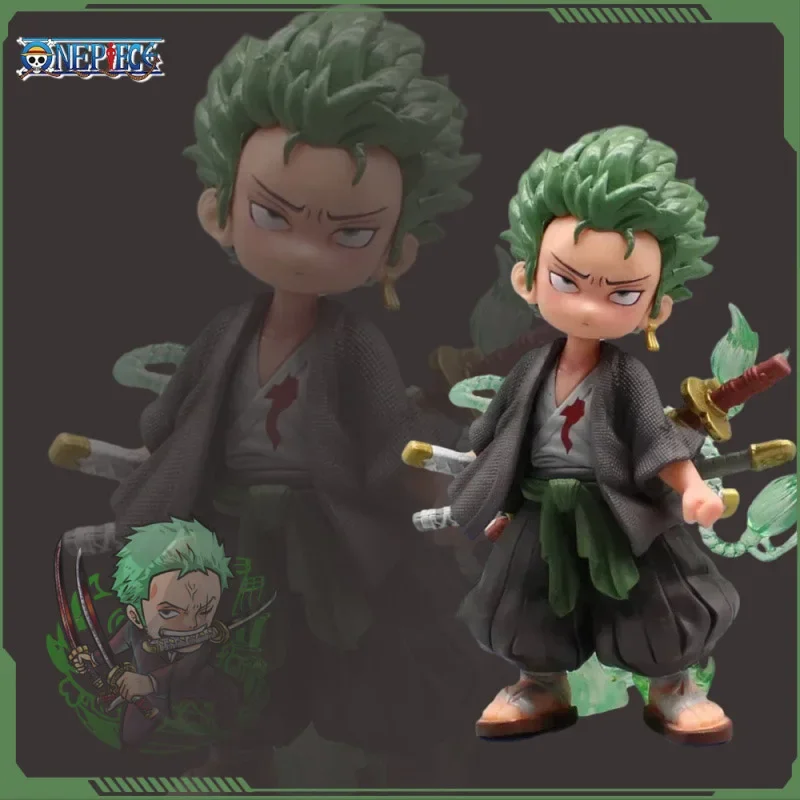 

One Piece Q Zoro Аниме Фигурка ророноа Зоро Q Версия 14 см экшн-фигурка искусственная модель Коллекция настольная декоративная игрушка Детские подарки