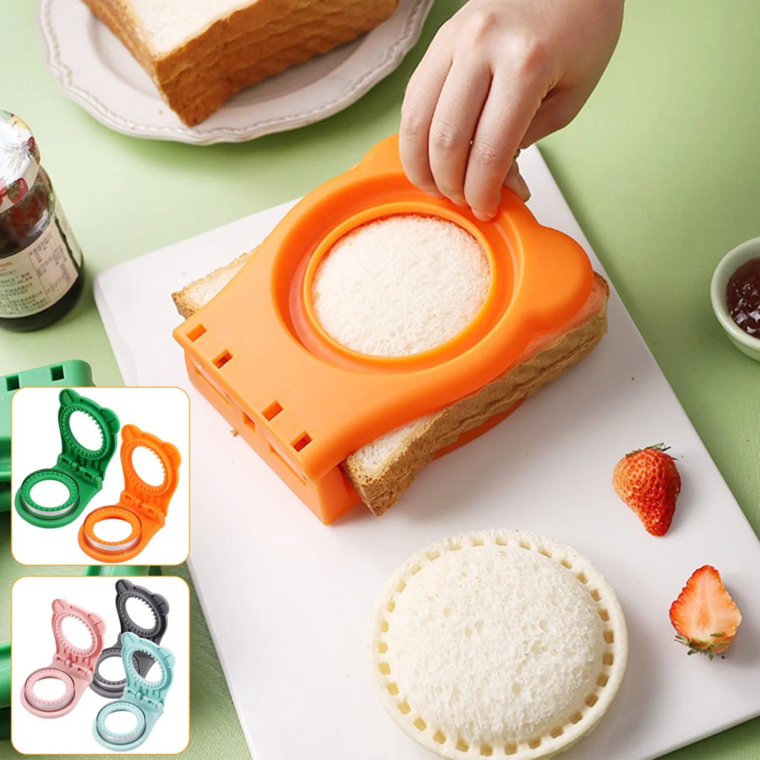 Newce 3pcs Stainless Steel Round Sandwich Cutter Sealer - DIY Sandwich Maker, Reusable Bread Mold for Kids Bento Box - Sandwiche