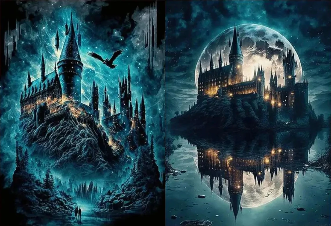 

500/1000/1200/2000PCS Jigsaw Puzzles Hogwarts Castle Harry Potter Family Activity Games for Gameroom Bedroom Home Decor Gift