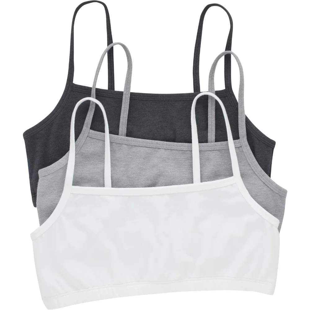 

Women's Cotton String Bralette – Wireless, 3-Pack, Solid or Assorted Colors