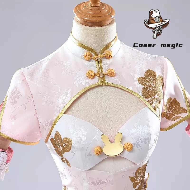 

Game Cosplay Series: Azur Lane Laffey Cosplay OC cheongsam Costume Full Set with Rabbit Ears Props sexy