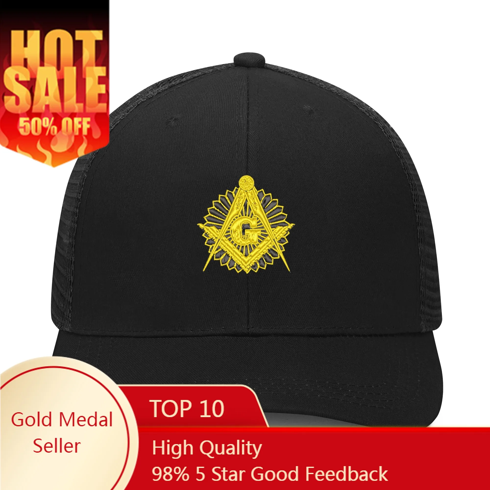 

Masonic Mason Freemason Pattern Embroidery Hat Mens Womens Sports Baseball Hat Breathable Summer Headwear Custom Caps Logo