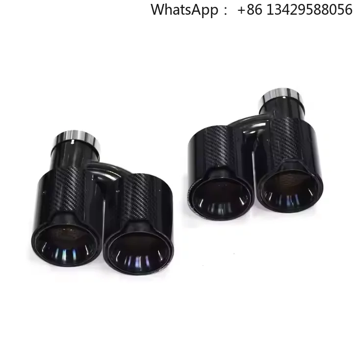 SYPES Car 304 Stainless Steel Carbon Fiber M Performance Quad Exhaust Tip  Muffler Tip Exhaust Pipe for bmw Universal R Y Style