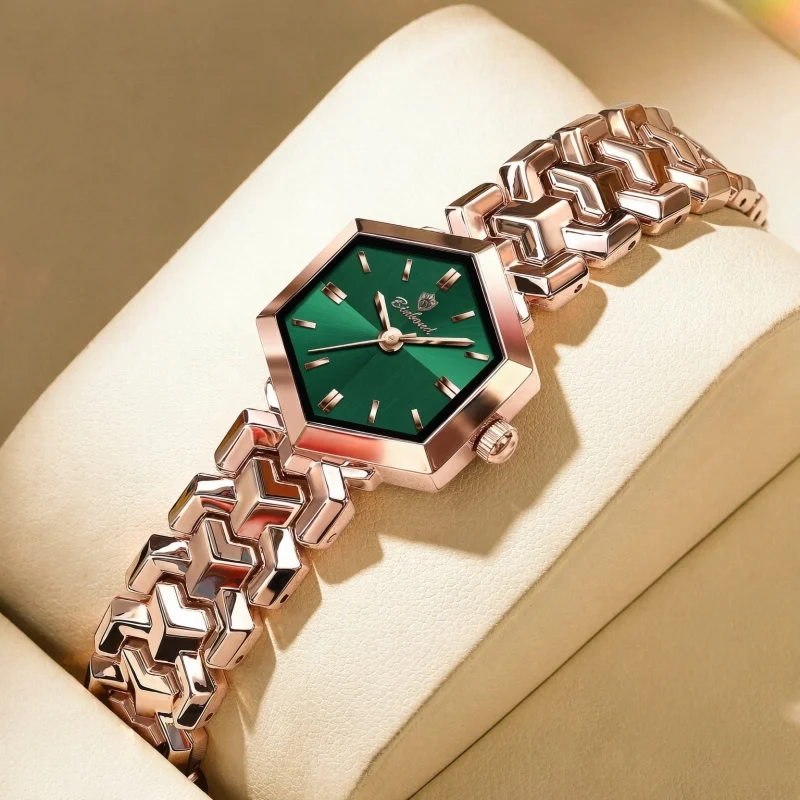 New Octagon Women Watch Quartz Waterproof Minimalist Bracelet Wristwatch Elegant Ladies Gift Box for Wedding Party Daily