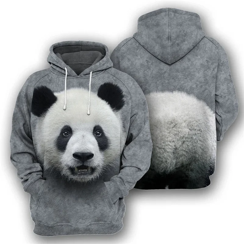 3D Printed Animal Hoodie For Men Bear Orangutan Pattern Sweatshirts Street Hooded Coat Kids Long Sleeves Oversized Pullovers