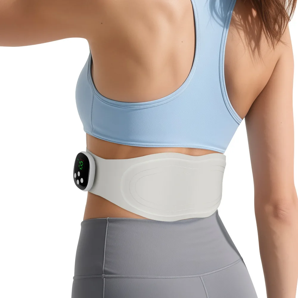 Waist Massage Lower Back Toning Belt for Belly Exercise Vibration Hot Compress Massage Belt Muscle Relax USB Charge