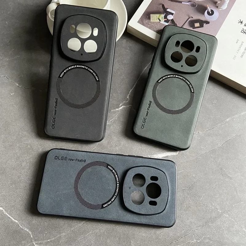 حافظة هاتف مغناطيسية لهاتف هواوي هونور ماجيك 7 6 لايت 5 برو من جلد الخراف غطاء جلد صناعي لهاتف هونور 100 90 80 برو مسطح SE GT