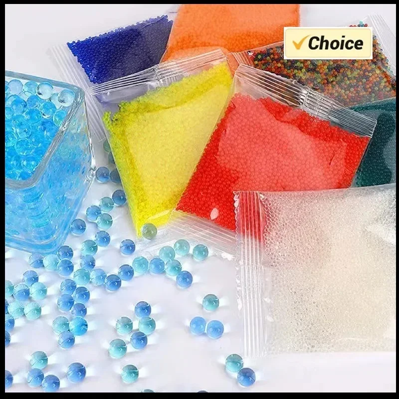 Q10000pcs Hidrogel Gel Butiran Air Mainan Anak Tanah Kristal Lumpur Bola Air yang Mengembang Dekorasi Rumah Pernikahan Tanaman Pot 50% 1p