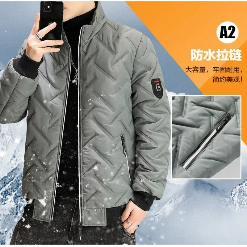 Neue 2023 Herbst Winter Jacke Männer Baumwolle Gefütterte Jacke Koreanische Streetwear Casual Jacke Männer Mode Kleidung Männlich Warme Mäntel 5XL