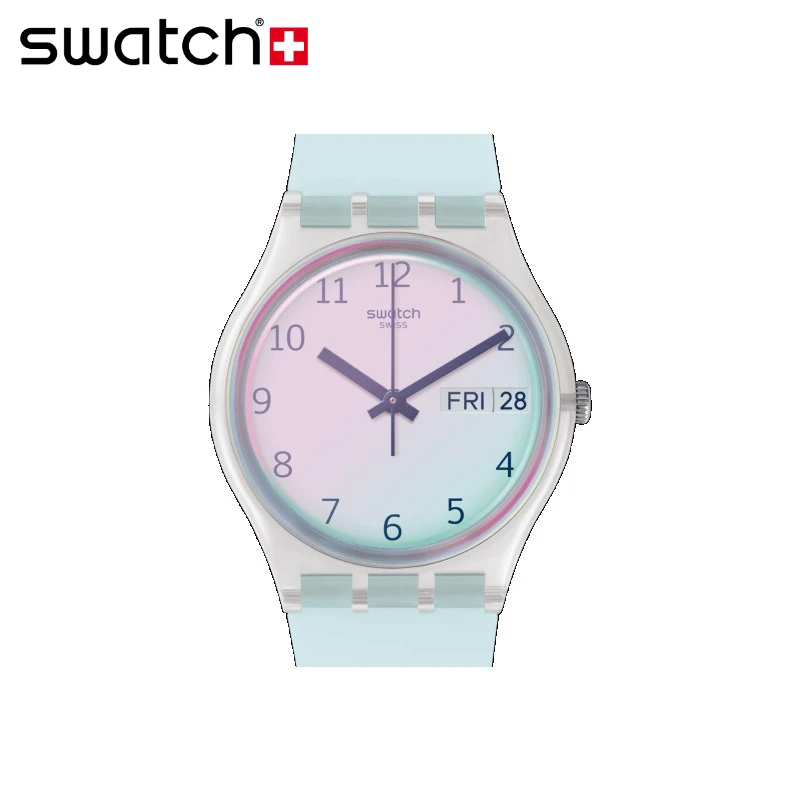 Swatch Swiss Watch Endless Sky Blue Calendar Waterproof Student Pointer Fashion Swiss Quartz Watch Gift Endless Sky Blue GE713