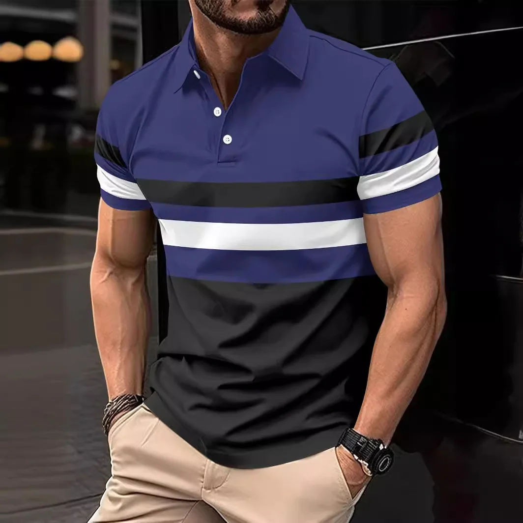 Summer POLO Shirt Horizontal Lapel Men's Sports Polo Shirt