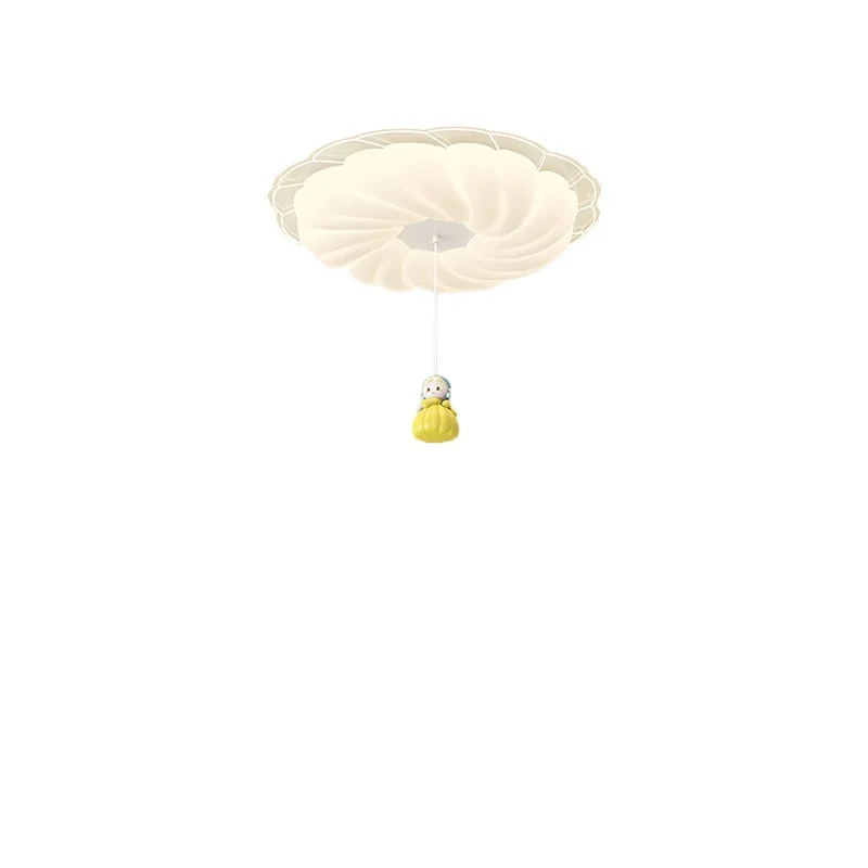 

Bedroom light modern and simple, creamy wind warm and romantic flower ceiling light full spectrum eye protection