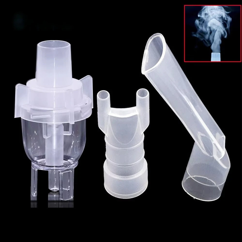 2Pcs Nebulizer Cup Atomizer with Mouth Tube Nasal Tube for Compressor Nebulizer Bottle Tank Home Allergy Inhaler Aerosol