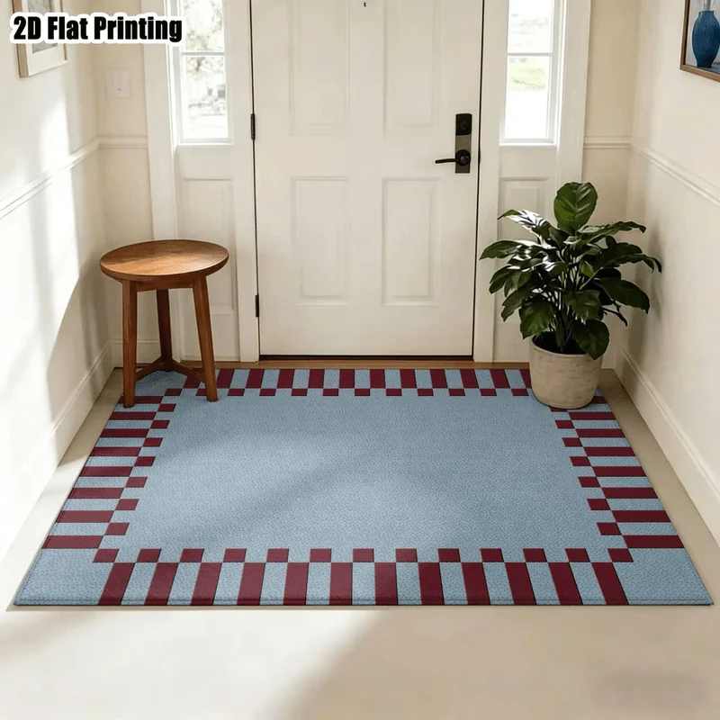 1Pc Geometric Striped Retro Carpet, Modern Minimalist Style Decorative Rug for Living Room, Bedroom, Dining Room, Bedside, Indoor and Outdoor Patio, Home Decoration Accessories