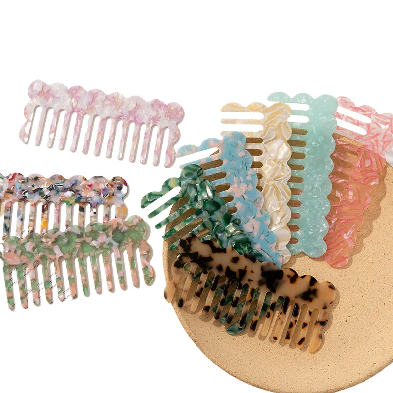 Acetate Wide Teeth Combs Head Massage Hair Brush Colorful Anti-static Hairdressing Hairbrush Salon Styling Traveling Accessories