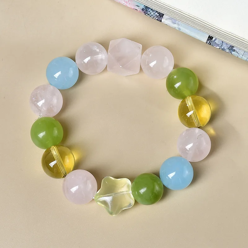 سوار كريستال طبيعي متعدد الكنز للرجال والنساء سوار محظوظ أنيق فاخر خفيف، هدية